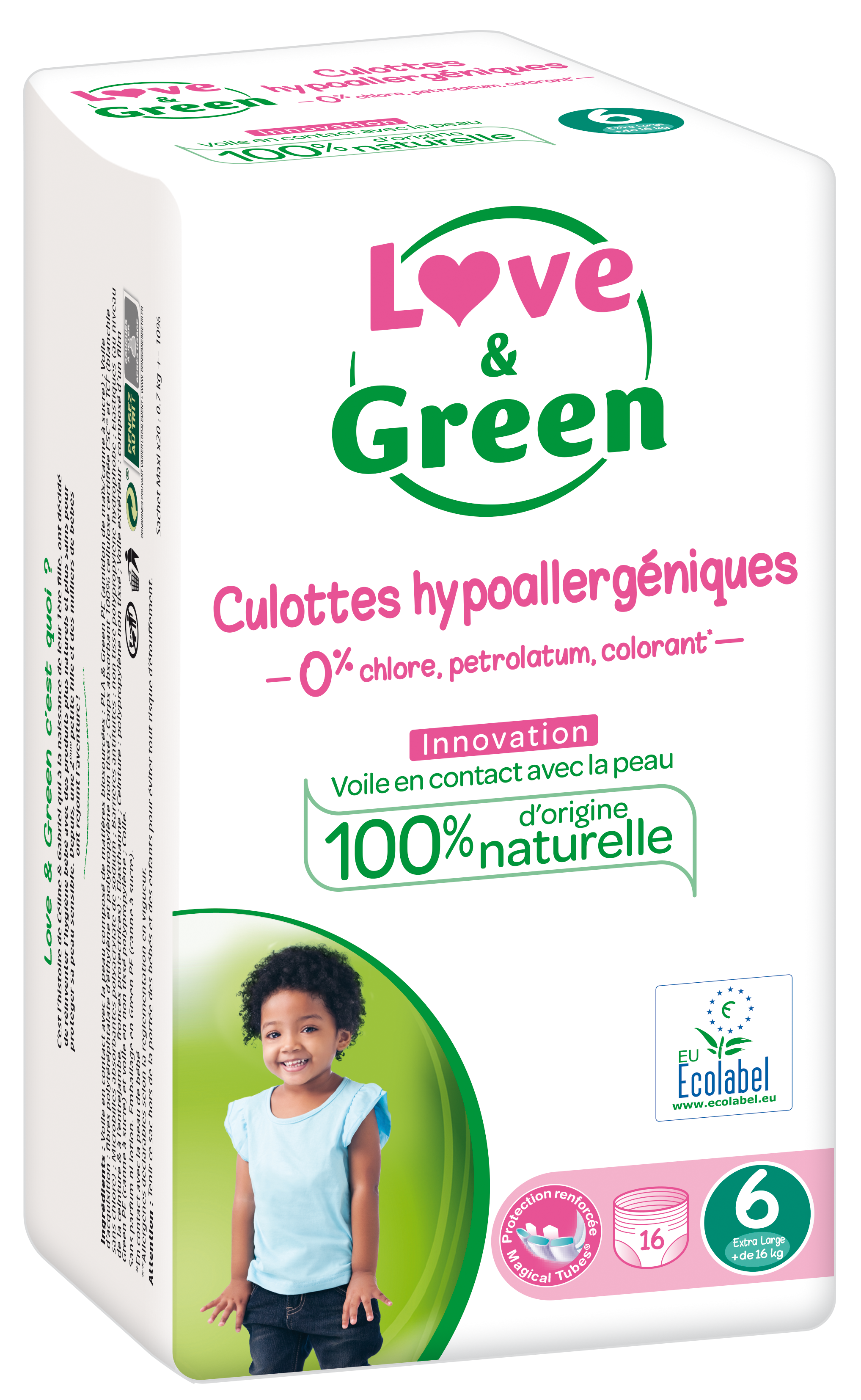 Couches Bébé Hypoallergéniques et Ecologiques Taille 5 : 11-25 Kg LOVE &  GREEN