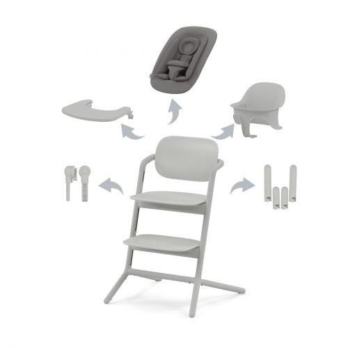 Chaise haute LEMO Pack 4-in-1 Suede Grey | CYBEX