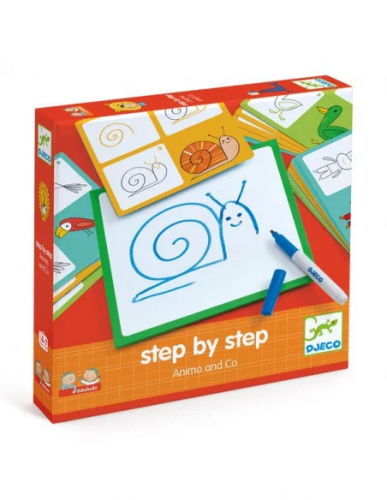 Apprendre à dessiner Step by step Animals and Co | DJECO
