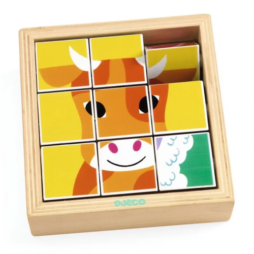 Puzzle Cubes Bois FSC - ANIMOROLL | DJECO